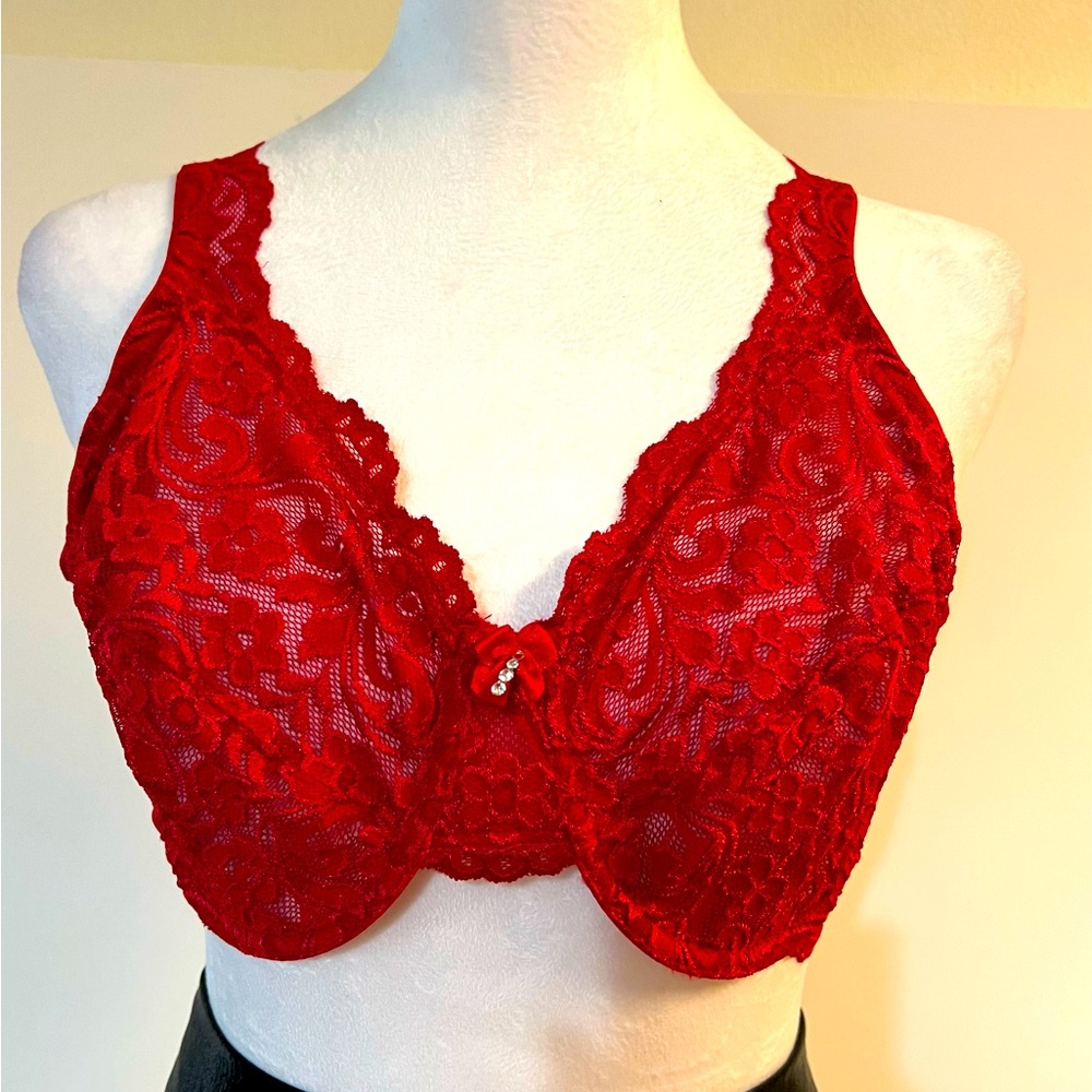 Smart&Sexy - unlined red lace bra 38C